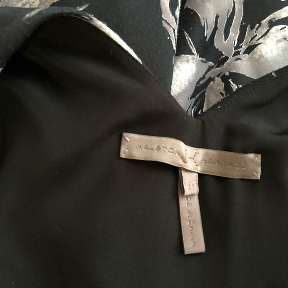 Halston Heritage Surplice Cocktail Dress floral print in black and Gray - Picture 3 of 8